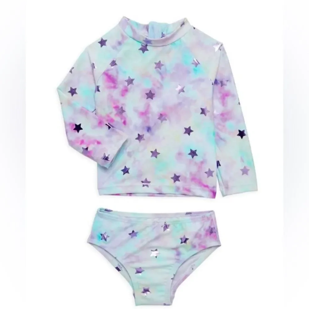 Andy & Evan Tie Dye Rash Guard Set 0/3 - Picture 8 of 9